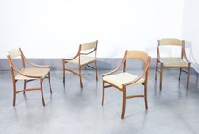 ⚜️ SET 4 SEDIE DESIGN SILVIO CAVATORTA ITALIA 1950S POLTRONCINE LEGNO MASSELLO