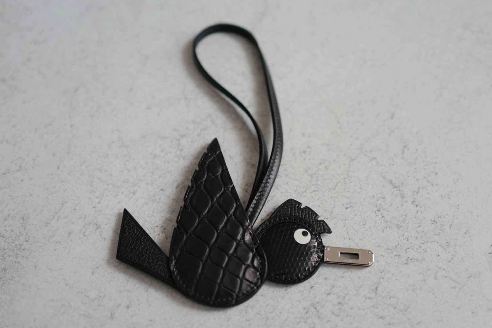 Hermès Birdy Charm Noir Alligator/Lizard/Epsom Calfskin Palladium Hardware image 2