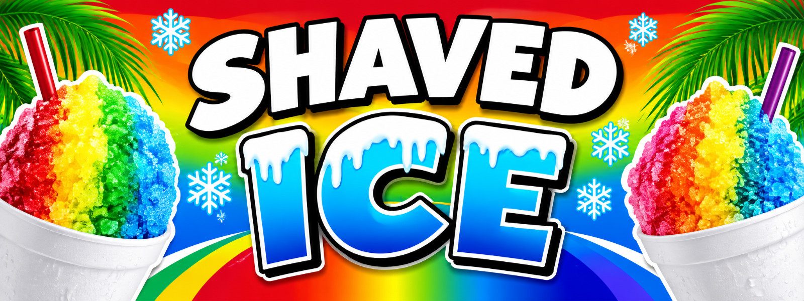 3ft x 8ft SHAVED ICE Vinyl Banner- New-Free Shipping 1