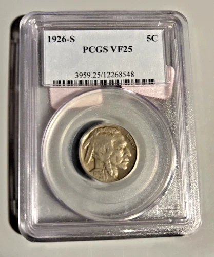 1926 S BUFFALO NICKEL - PCGS VF25 - 5C