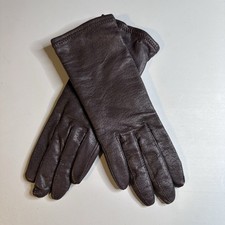 Vintage dark brown genuine leather women's driving gloves Size medium