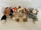 TY Beanie Baby Kitty Cats Chip Snip Prance Retired Vintage Calico Siamese Tabby