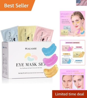Under Eye Patches Gold and Hyaluronic Acid for puffy eyes,Rose Eye Masks for ...