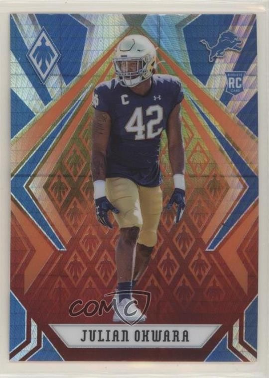 2020 Panini Phoenix Rookies Fanatics Fire Burst Julian Okwara Rookie RC ...