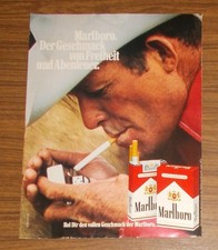 Seltene Werbung MARLBORO Der Geschmack von Freiheit und Abenteuer Cowboy #1 1978