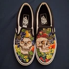 VANS Slip On Men’s 7 Women 8.5 Shoes New No Box Skull Cool Style Free Shipping