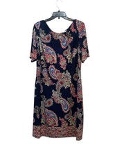 Eliza J Womens Dress Size 14W Navy Blue Floral  Round Neckline