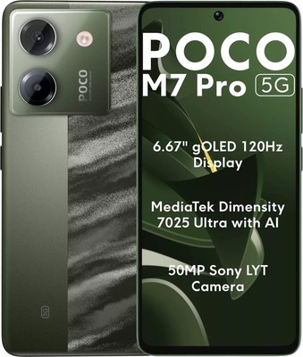 Poco M7 Pro 5G GSM Unlocked (T-Mobile Mint Tello & Global) 256GB+12GB Green NEW