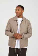 Brave Soul Mens Lightweight Coach Style Jacket - Taupe - Size Large. RRP £52.