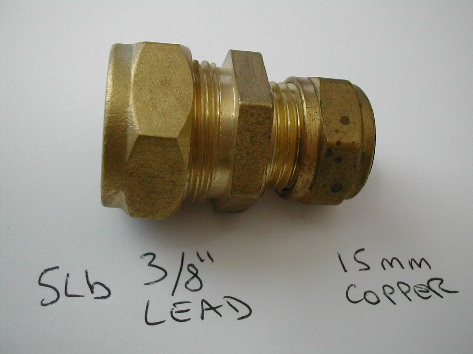 3/8" 5lb Lead Pipe x 15mm Copper Pipe Coupler / Connector Fitting eBay