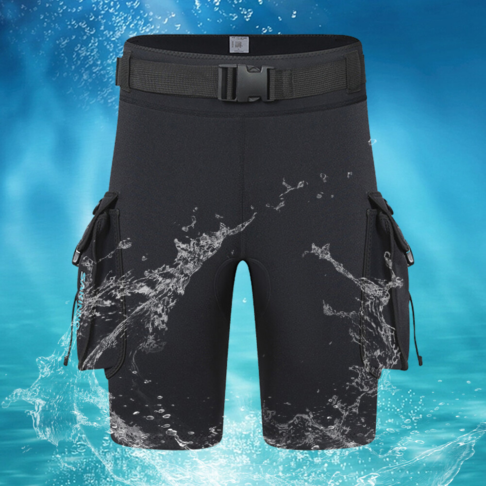 3mm Scuba Diving Shorts DRing Buckle Unisex Wetsuit Cargo Shorts (2XL