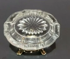8 Paneled Oval Open Salt Cellar Diamond Star Cut Bottom