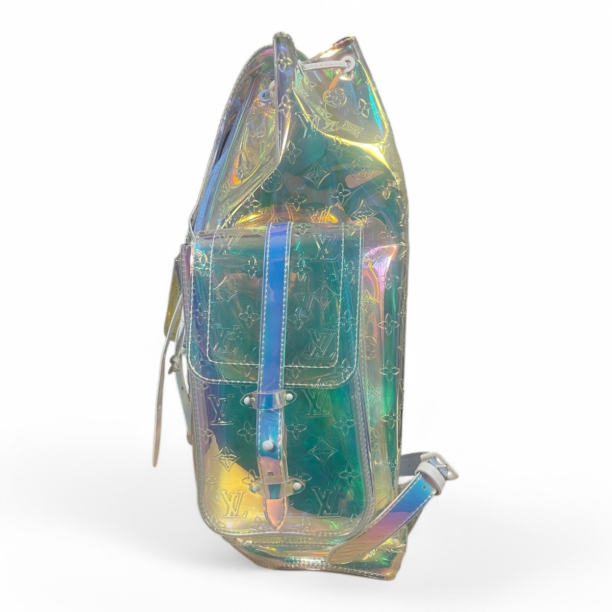 LOUIS VUITTON Christopher GM Prism PVC Monogram Backpack LV Mens +
