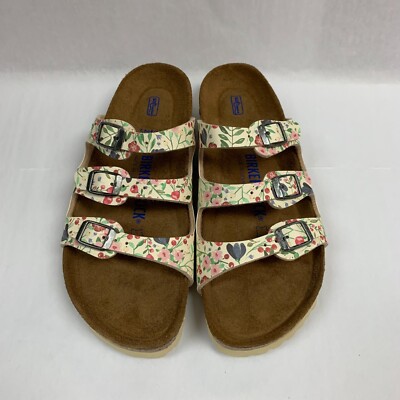 Birkenstock New w/ Box Florida Fresh Meadow Flower Beige Birko