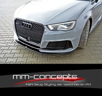 Cup Spoilerlippe Schwarz Audi RS3 8VA Sportback Frontspoiler Spoilerschwert V2