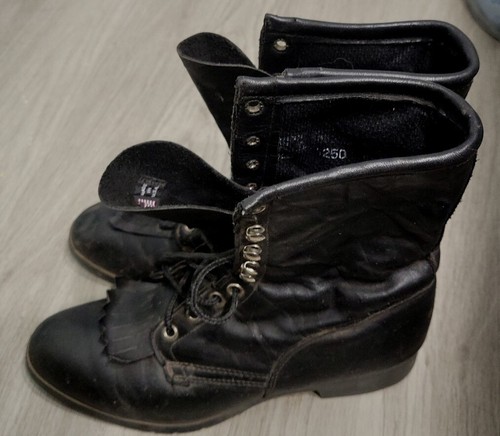 De colección Laredo Para Hombre 7.5D Flecos Cuero Negro Hecho en EE. UU. - Imagen 6 de 10