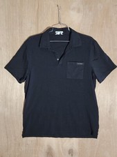 calvin klein polo shirt mens size m short sleeve collared pocket black
