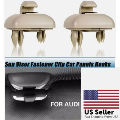 2x Beige Inner Sun Visor Clip 8U0857562A for Audi A3 A4 A5 Q5 A7 B6 B7 B8 S4 S5
