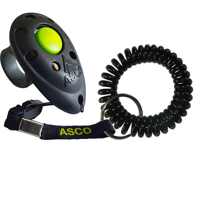 ASCO Finger Clicker mit Spiralarmband für Clickertraining , Premium Klicker