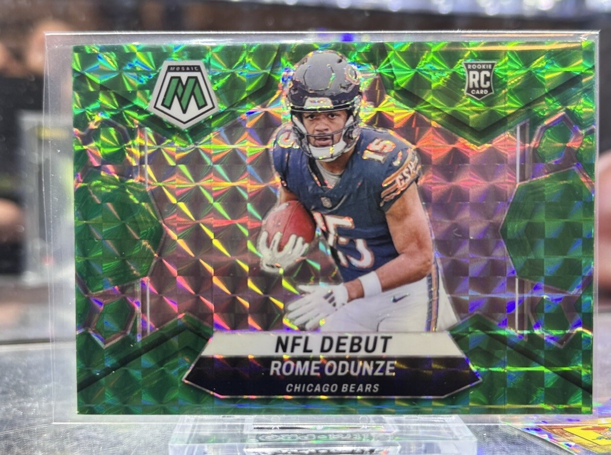 2024 Panini Mosaic #281 Rome Odunze NFL Debut Green Mosaic Rookie