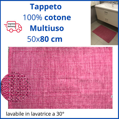 Teppich Läufer Küchenläufer Bad Waschbar Baumwolle Modern Saugfähig