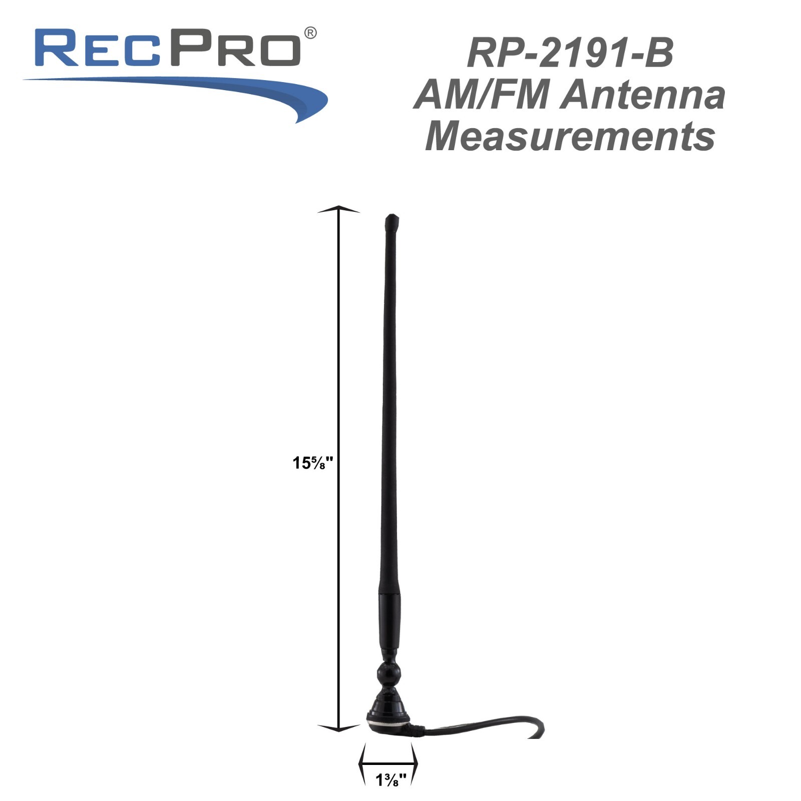 RV AM/FM Radio Rubber Mast Antenna with 72" Cable Top or Side Mount Black eBay