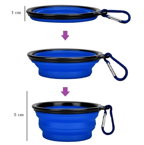 Collapsible Pet Bowl Raised Dog Cat Travel Food Feeding Non Slip Portable Dish - Picture 2 of 13