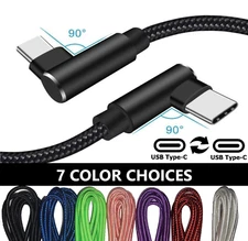 3 Pack USB C 6ft 90 Degree Angle Fast Charger Cable Braided Nylon USB Cord Long
