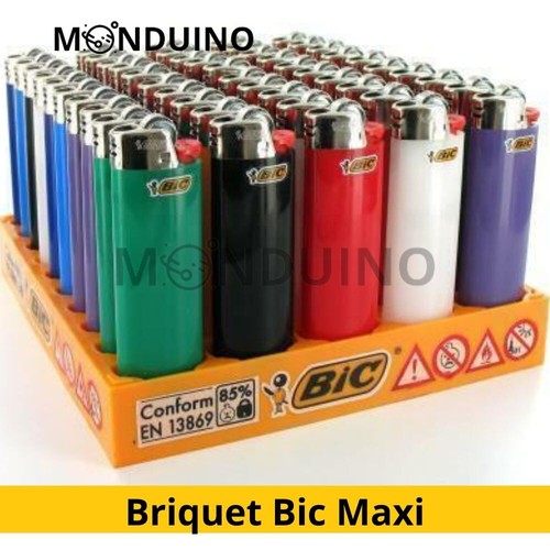 LOT DE 50 BIC ORIGINAL BRIQUET MAXI COULEURS ASSORTIES SUR PRÉSENTOIR NEUF - Afbeelding 1 van 1