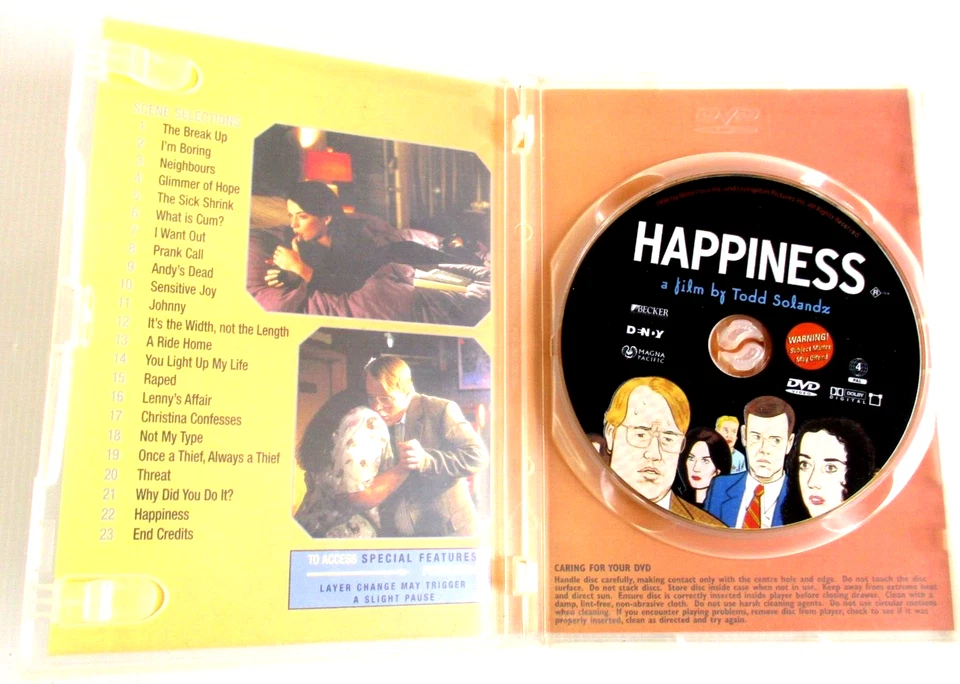 Happiness a Film de Todd Solandz R18+ PAL R4 Aust. Magna Pacific 1996 probado Foto 2 de 4