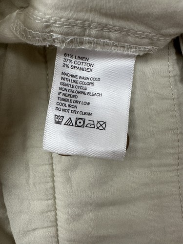 #222 TOMMY BAHAMA Beach Coast Linen Blend Ivory Shorts Size 33 RETAIL $99.50 - Picture 4 of 5