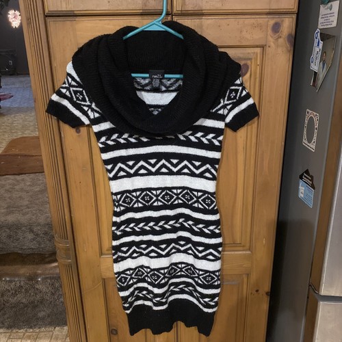 Rue 21 Sweater Dress Cowl Neck Black 
