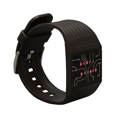 Binary Wrist Watch for Professionals with LED - depicts The time as Binary Code