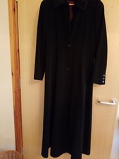 Laura Ashley Black Full Length Riding Coat Size 10 But Would Fit 12