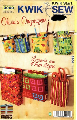 Kwik Sew 3900 Learn to Sew Olivia's Organizers Sewing Pattern Uncut