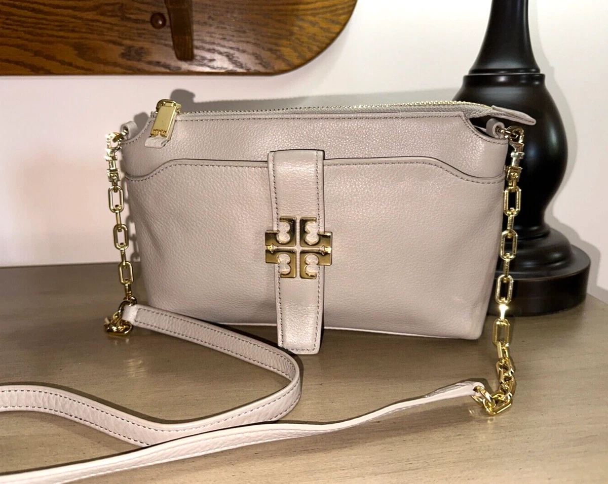 Silver Thea Chain Leather Crossbody Bag