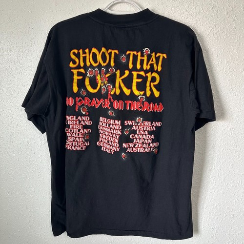 VTG 1990 Iron Maiden Shoot That Fukker Concert T-Shirt w/ After Pass Show - ALB - Picture 4 of 21