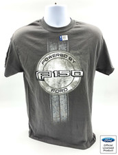 Ford F-150 T-Shirt - Charcoal Gray w/ "Powered By Ford" Script & Stripe Logo
