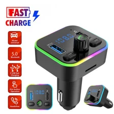 Bluetooth 5.0 Car FM Transmitter Adapter Wireless MP3 Player 2 USB Fast Charger