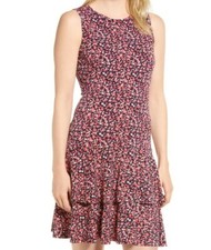 NWT $98 MICHAEL Michael Kors Wildflower Flounce Sleeveless Dress S