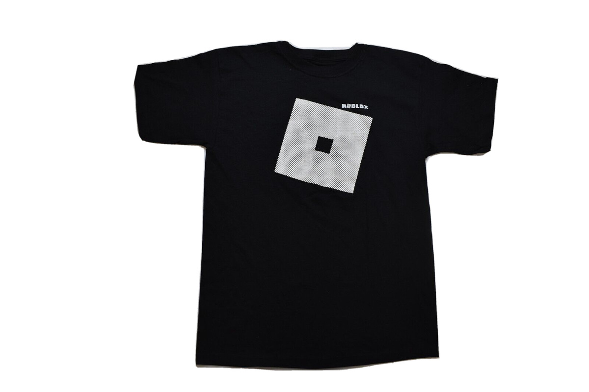 Roblox Youth Boys White Square Logo Black Tee Shirt New XS(4-5