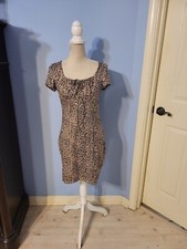 Shein Medium Dress Womens Animal Print Short Sleeve Sheath