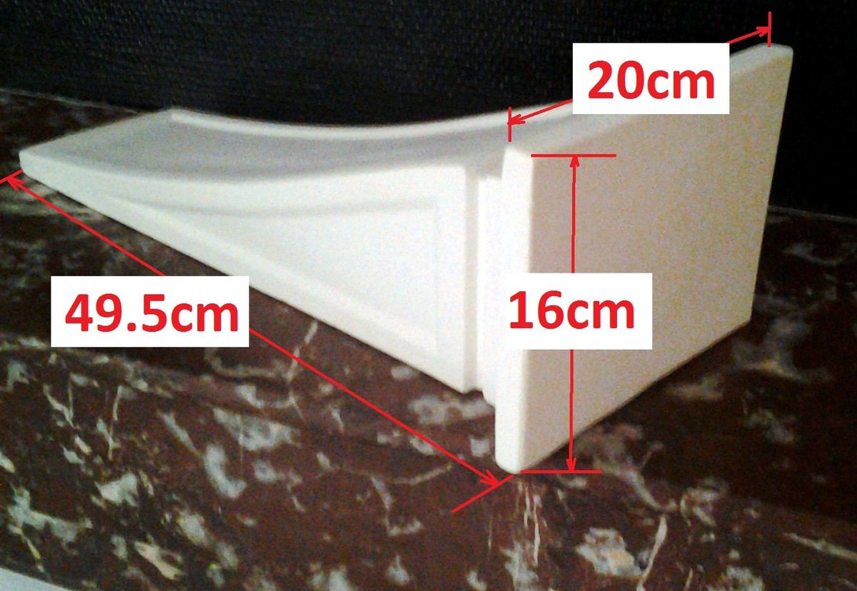 Console Applique Murale En Staff (plâtre Armé) - Hauteur 16,5 Cm - Blanc