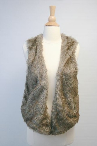 Vintage Havana Brown Junior Fur Vest 