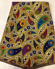 African Ankara Wax Cotton Fabric,6 Yards 100 Cotton