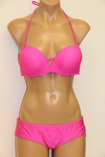 New Raisins Swimsuit Bikini 2pc set Push up Bra Sz L Pink Straps Rushed