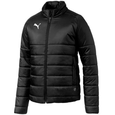 Puma Kinder Steppjacke Liga Padded Jacket Fußball Winter Übergang Jacke schwarz