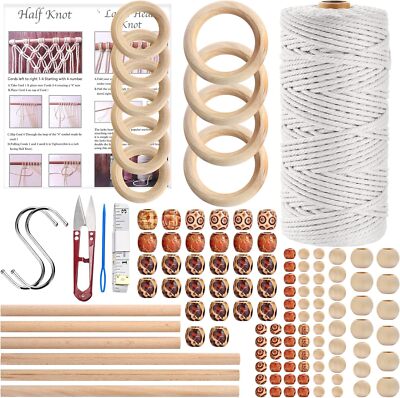 121Pcs Macrame Kit, Macrame Supplies 3Mm X 109Yards Macrame Cord for Macrame Kit