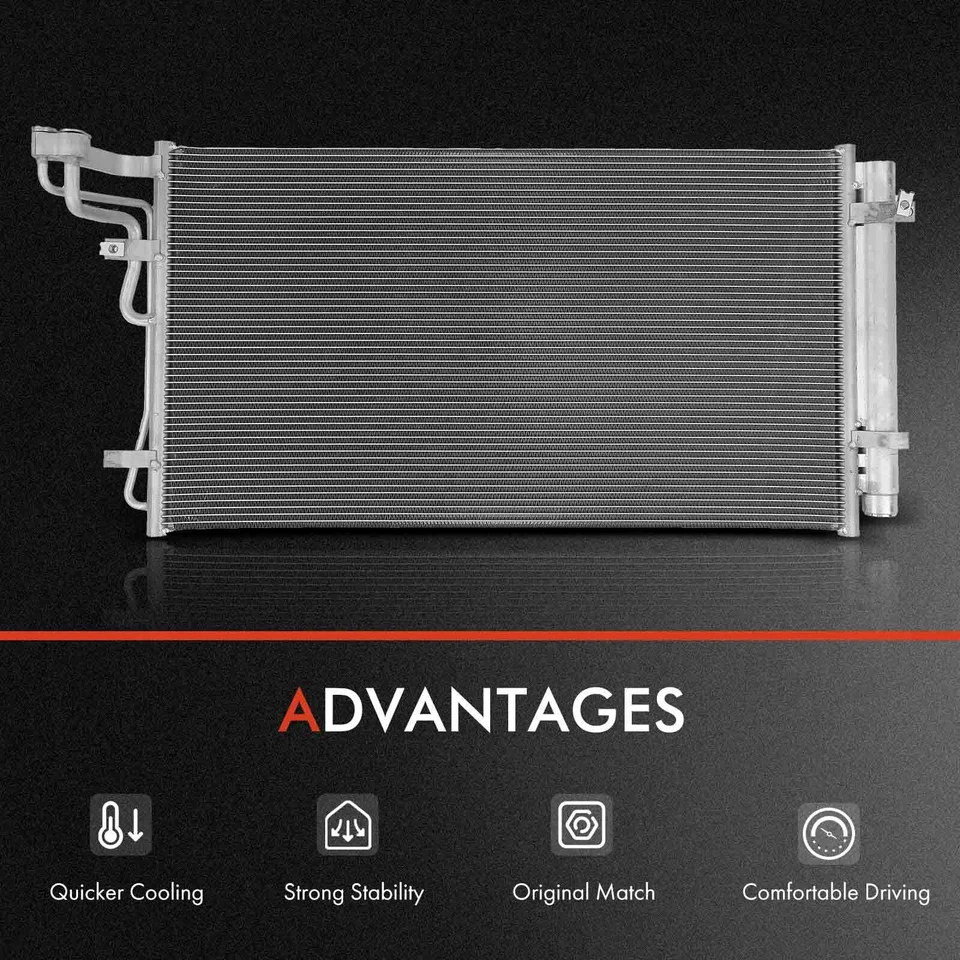 2x Kit de refrigeración de radiador y condensador de CA para Hyundai Genesis 2009-2010 V6 3,8 L Foto 4 de 4