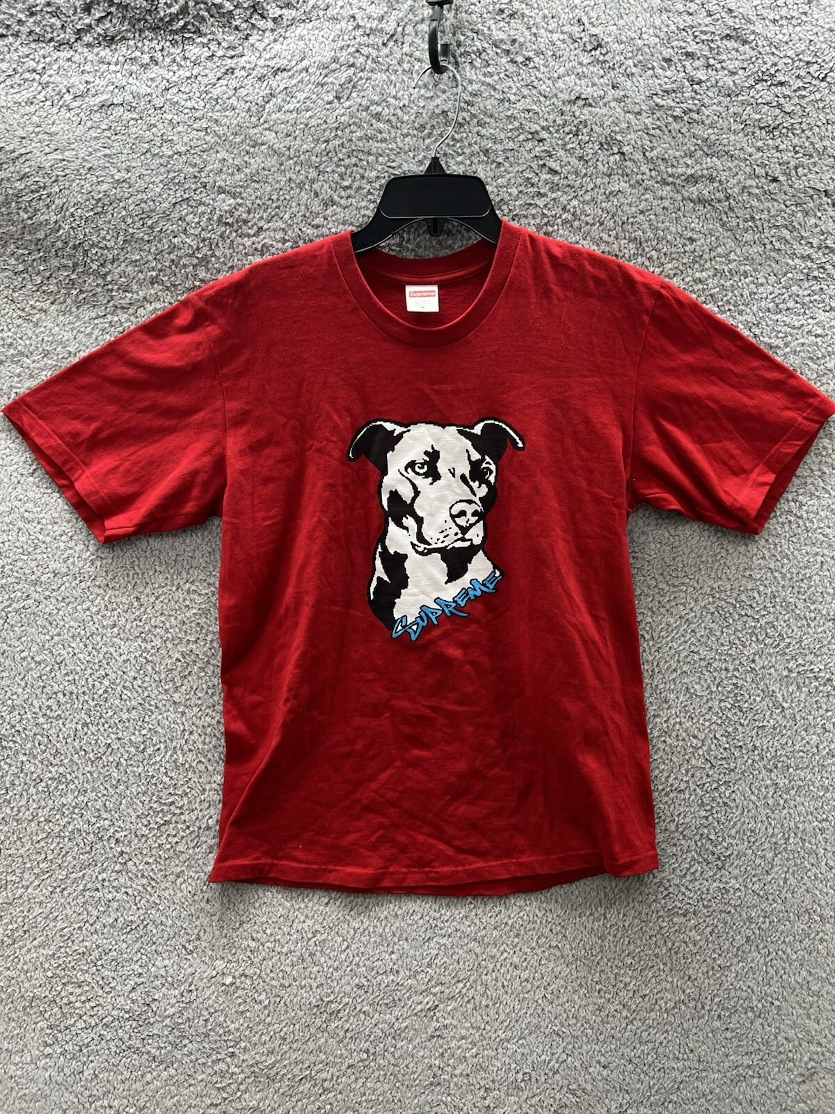 T shirt rouge Pitbull Supreme 2020 taille M streetwear skate grunge made in USA